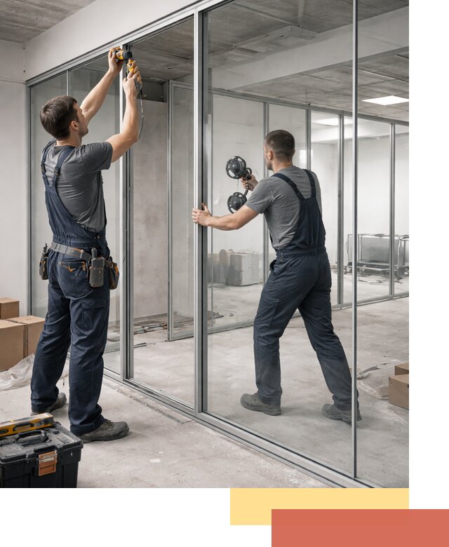 Алюминиевые перегородки со стеклом в Невинномысске — изготовление и монтаж