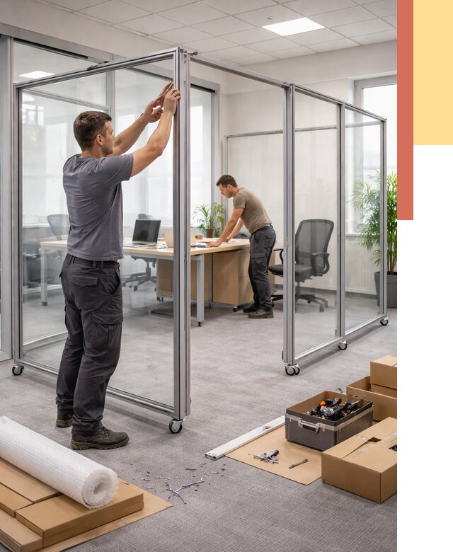 Мобильные офисные перегородки в Невинномысске от 12786 руб. — установка под ключ | ОТДЕЛОЧНИК-Нвн