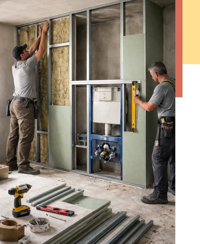 Установка сантехнических перегородок в Невинномысске от 8695 руб. | ОТДЕЛОЧНИК-Нвн