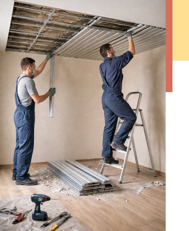 Демонтаж реечного потолка в Невинномысске от 4603 руб. быстро и недорого | ОТДЕЛОЧНИК-Нвн