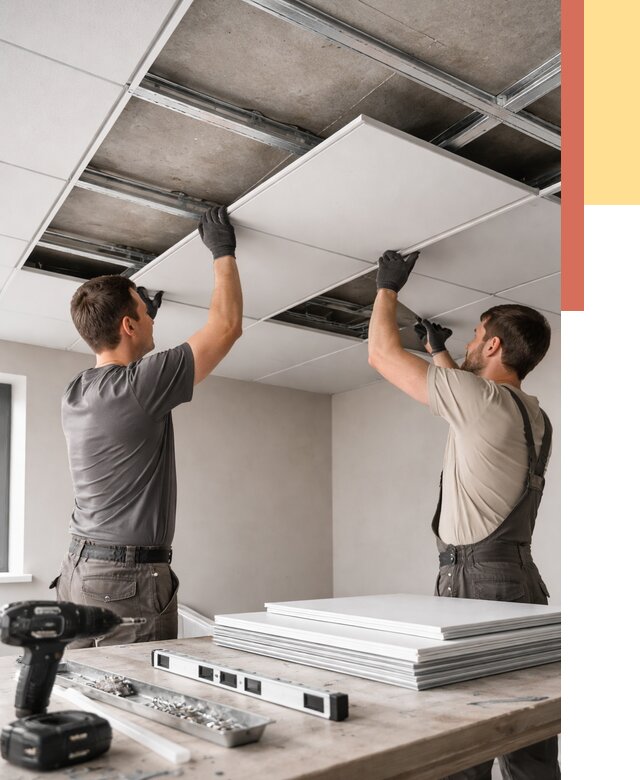 Монтаж кассетного потолка в Невинномысске от 4603 руб/м2 — установка и сборка | ОТДЕЛОЧНИК-Нвн