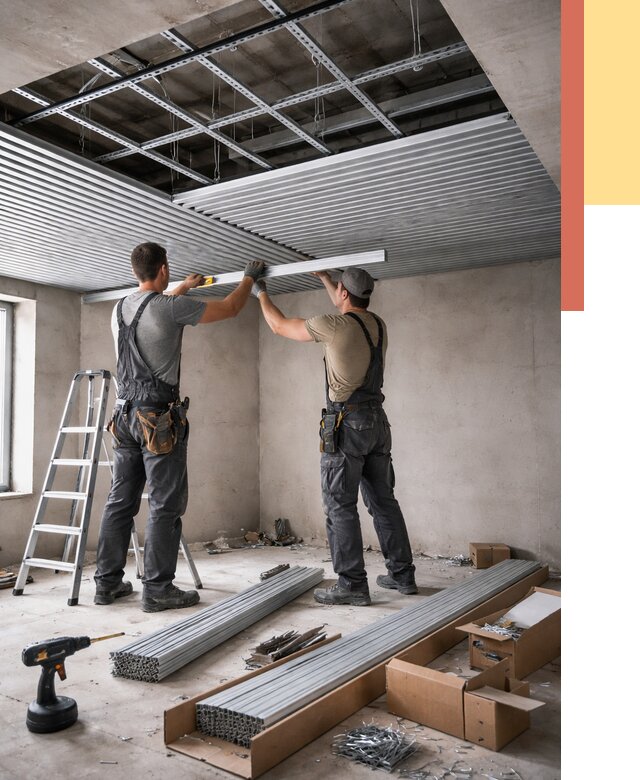 Монтаж реечного потолка в Невинномысске от 4603 руб. под ключ | ОТДЕЛОЧНИК-Нвн