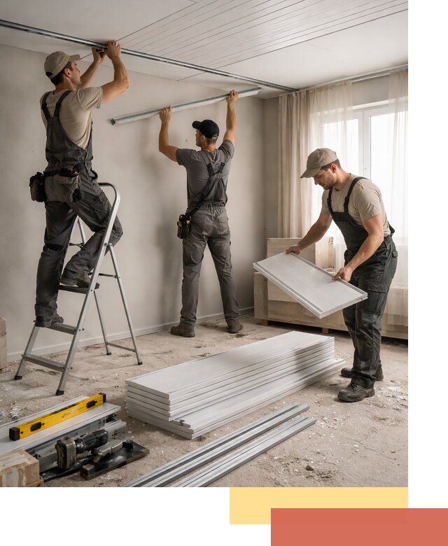 Монтаж потолка из ПВХ панелей в Невинномысске оперативно и качественно