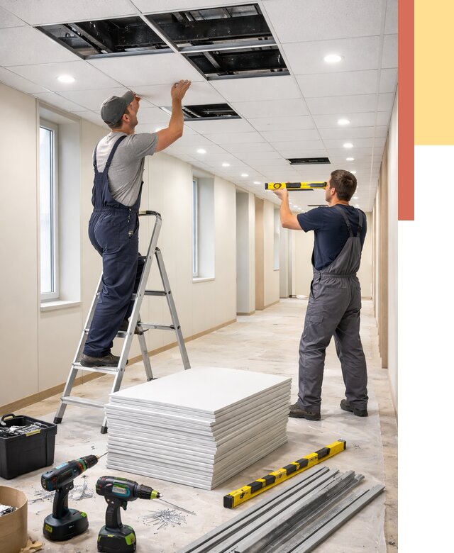 Ремонт потолка Армстронг в Невинномысске от 4603 руб. — быстро и недорого | ОТДЕЛОЧНИК-Нвн