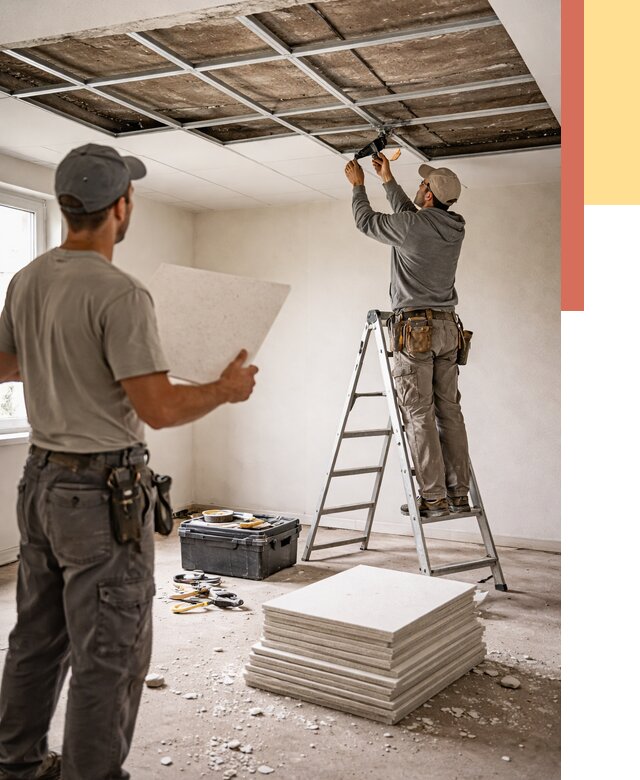 Замена плит подвесного потолка в Невинномысске от 1790 руб. быстро и недорого | ОТДЕЛОЧНИК-Нвн