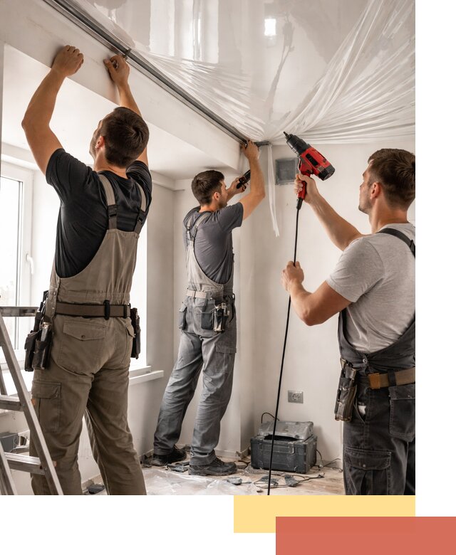 Монтаж глянцевого натяжного потолка в Невинномысске быстро и качественно