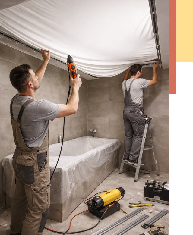 Монтаж натяжного потолка в ванной в Невинномысске от 1227 руб. под ключ | ОТДЕЛОЧНИК-Нвн