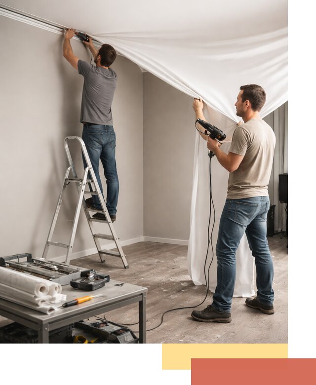 Монтаж натяжного потолка в студии в Невинномысске