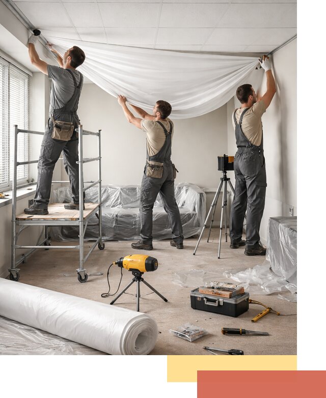 Монтаж натяжного потолка в офисе в Невинномысске