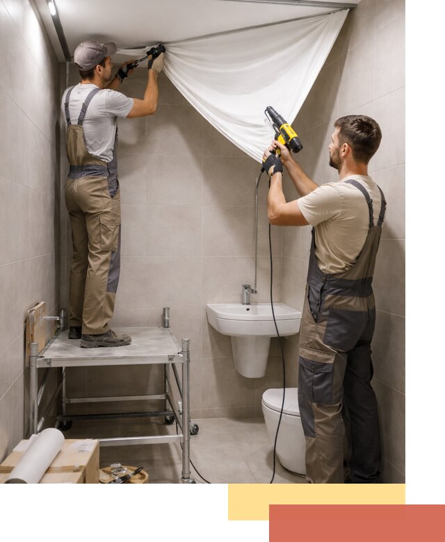 Монтаж натяжного потолка в санузле в Невинномысске