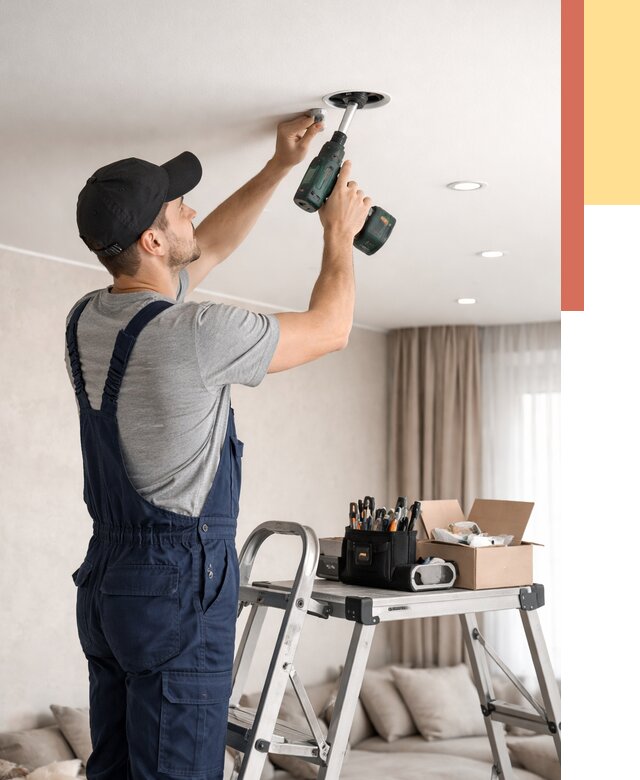 Установка и монтаж точечных светильников в натяжной потолок в Невинномысске от 1841 руб. | ОТДЕЛОЧНИК-Нвн