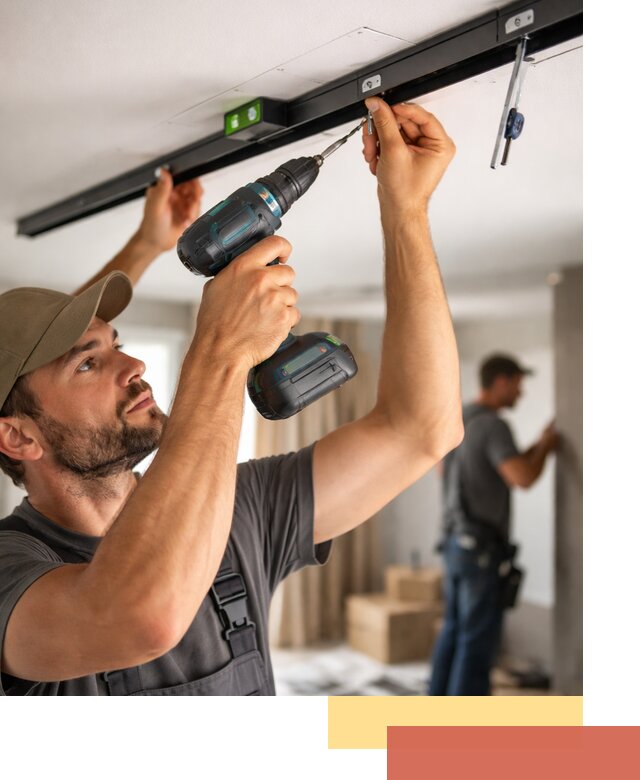 Установка трековых светильников в натяжной потолок в Невинномысске