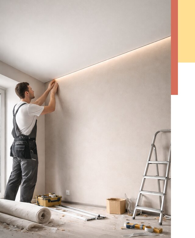 Теневые натяжные потолки в Невинномысске от 8388 руб. под ключ | ОТДЕЛОЧНИК-Нвн