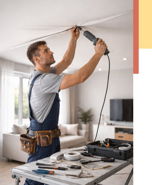 Ремонт натяжных потолков в Невинномысске от 9718 руб. под ключ — ОТДЕЛОЧНИК-Нвн