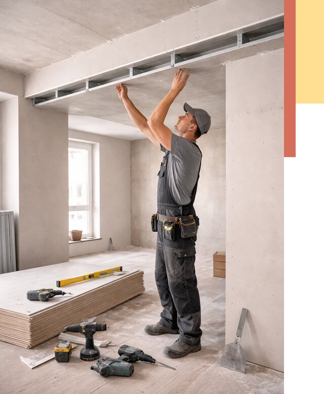 Потолок из гипсокартона с нишей в Невинномысске от 1279 руб. под ключ | ОТДЕЛОЧНИК-Нвн