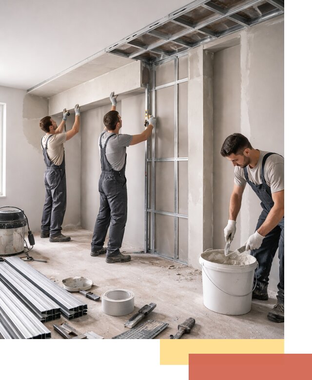 Монтаж потолка из гипсокартона с нишей в Невинномысске