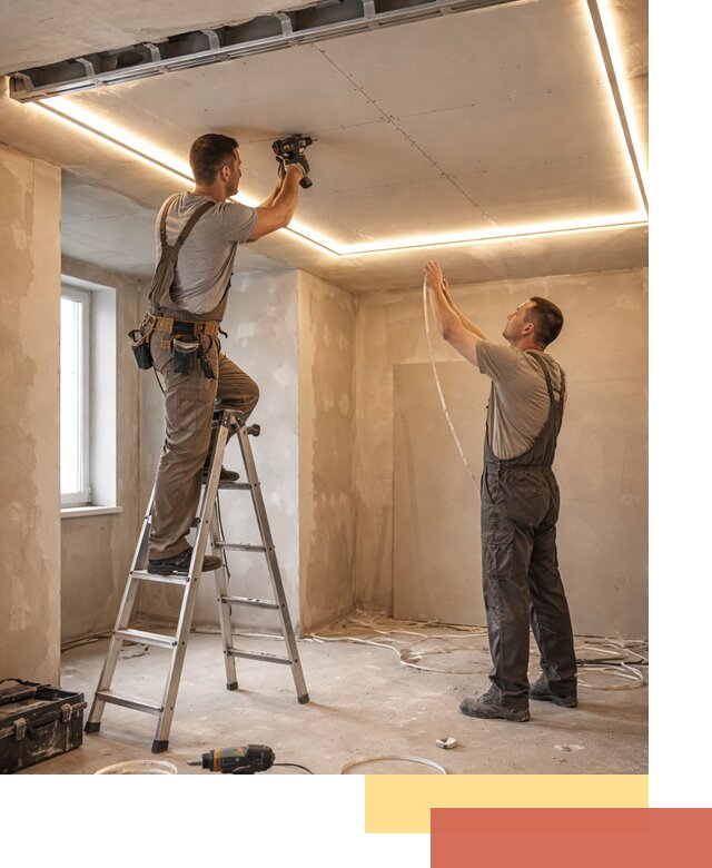 Потолок из гипсокартона с подсветкой в Невинномысске