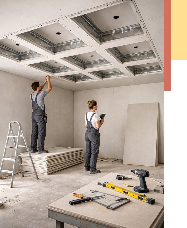 Кессонный потолок из гипсокартона в Невинномысске от 1892 руб. — монтаж и под ключ | ОТДЕЛОЧНИК-Нвн