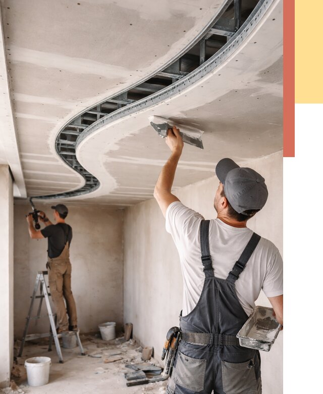 Криволинейный потолок из гипсокартона в Невинномысске от 2148 руб./м2 | ОТДЕЛОЧНИК-Нвн