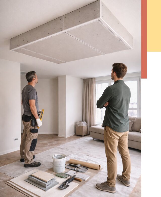 Короб на потолке из гипсокартона в Невинномысске от 2250 руб. — монтаж и услуги под ключ | ОТДЕЛОЧНИК-Нвн