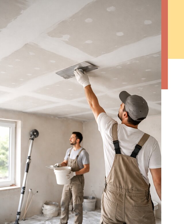 Шпаклевка потолка из гипсокартона в Невинномысске от 3273 руб./м2 — услуги под ключ | ОТДЕЛОЧНИК-Нвн