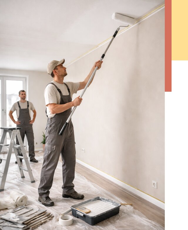 Покраска потолка из гипсокартона в Невинномысске от 4603 руб./м2 — услуги под ключ | ОТДЕЛОЧНИК-Нвн