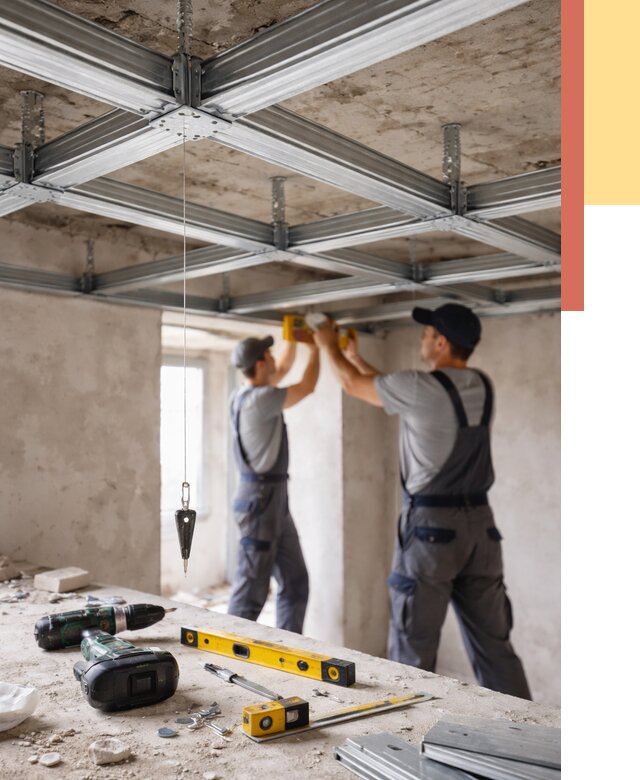Монтаж каркаса потолка из профиля в Невинномысске от 4603 руб. — услуги ОТДЕЛОЧНИК-Нвн