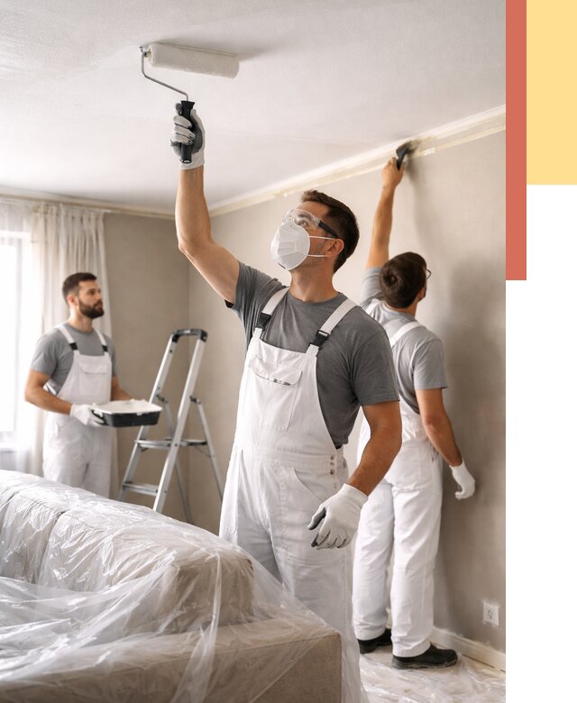 Покраска потолка водоэмельсионной краской в Невинномысске от 2250 руб/м² — услуги под ключ | ОТДЕЛОЧНИК-Нвн