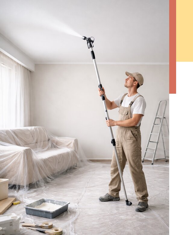 Покраска потолка краскопультом в Невинномысске от 4603 руб. быстро и недорого | ОТДЕЛОЧНИК-Нвн