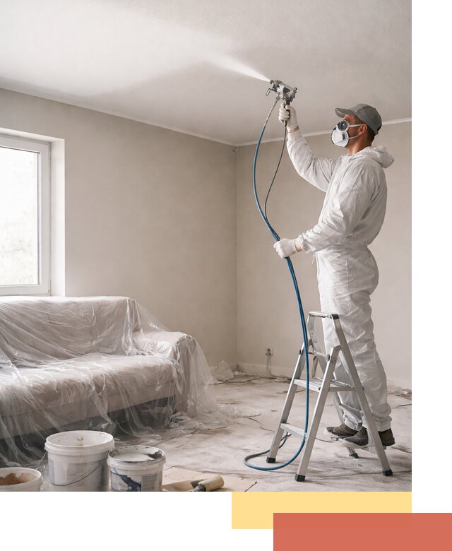 Покраска потолка краскопультом в Невинномысске быстро и качественно